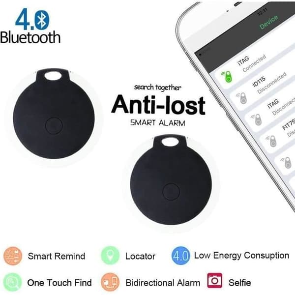 4 stk. smart tracker, nøkkelfinner, trådløs Bluetooth-alarmsensor, fjernsøkerenhet