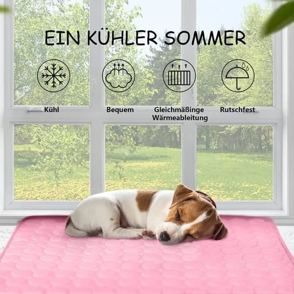 (Pink) Kølemåtte - Hund - Issilke - Åndbar - Selvventilerende - Flere størrelser