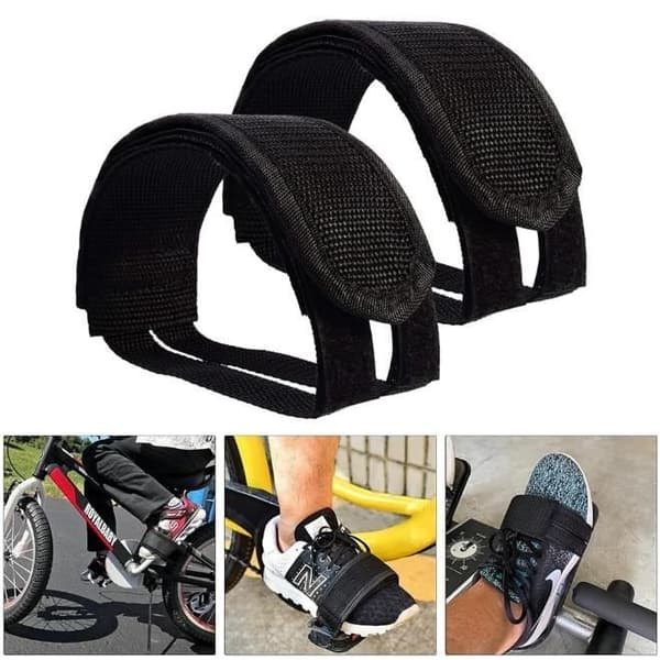 (Sort) Cykelpedalstropper - Ikke specificeret - 2 stk. - Sort - Justerbar - Nem at bruge