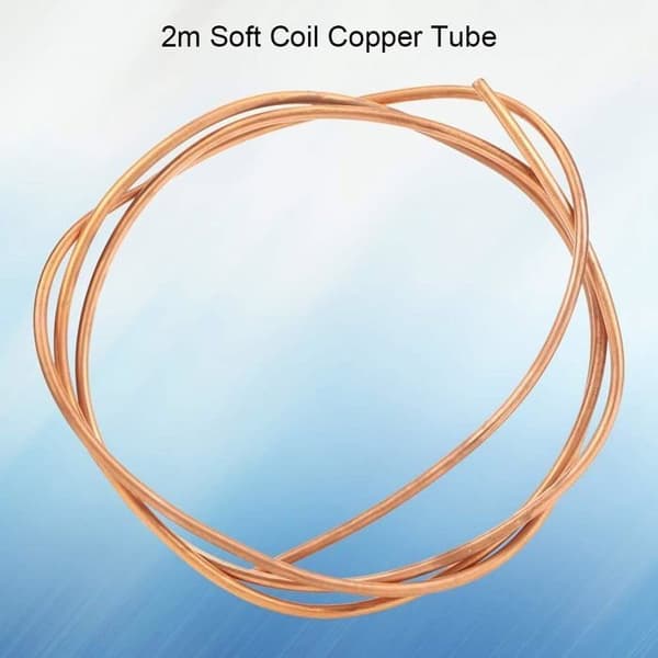 2m C1100 T2 Kopparrör, Bromsslangar Ytterdiameter 6mm/Innerdiameter 5mm Flexibel Spiralslang för Luftkonditionering Kylskåp