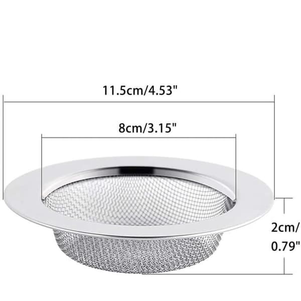 Oppvasksil - Rustfritt stål - 11,5 cm - 2 deler - Rustbestandig - Enkel å bruke