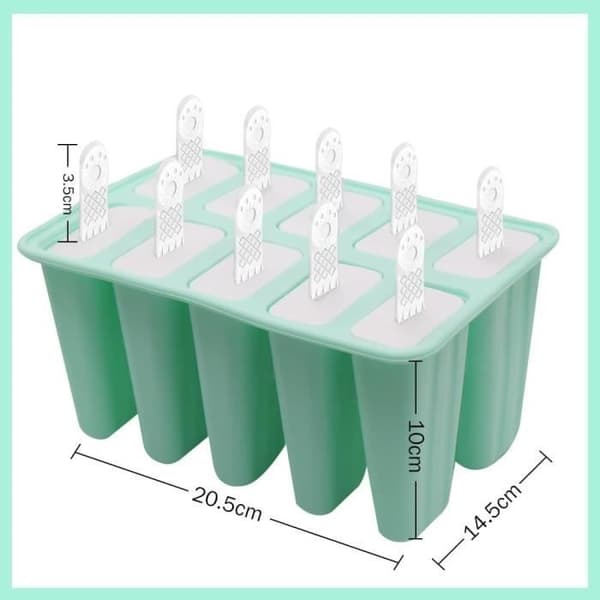 Silikonisform, Silikonisform, 10 silikonisformer med pinner, Gjenbrukbare isformer