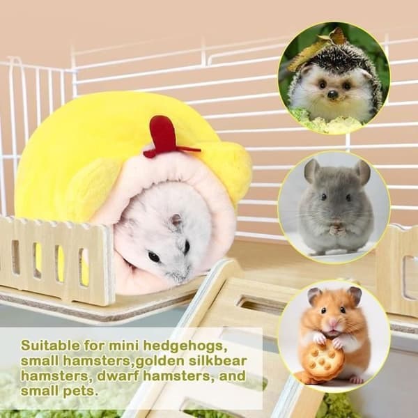 Pieces Mini Hamsterbädd, Marsvinsbäddar för Smådjur, Tecknad Djurform, Varm Sovbädd