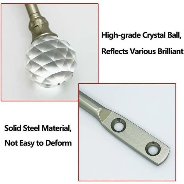 Metallkrokar för gardinfästen, väggkrokar, U-formade, 2-pack (silver)
