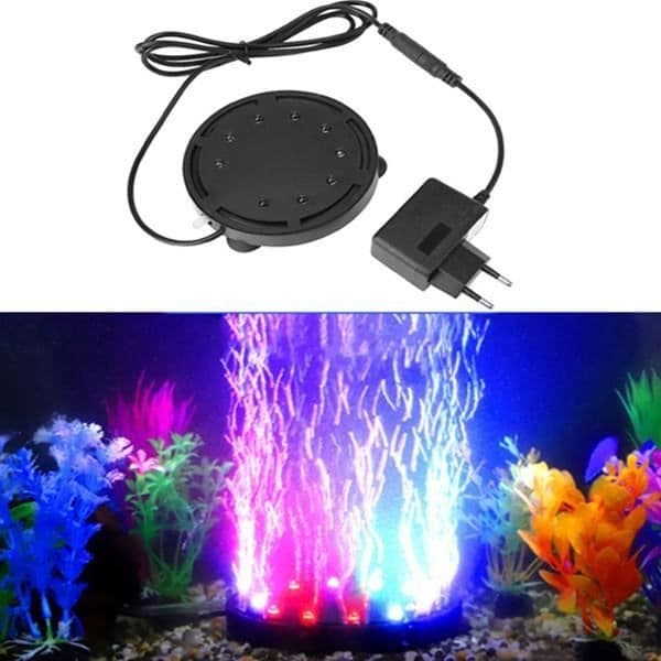 Akvarielampe 12 LED luftboblelys Akvariebelysning