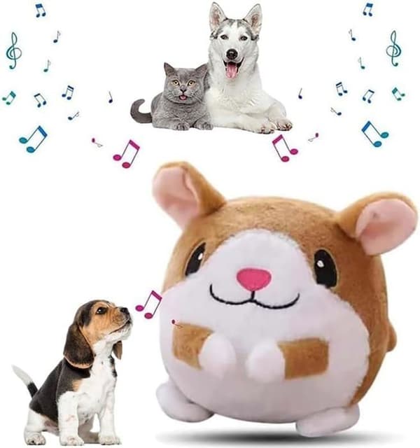 Interaktiva hundleksaker, hoppbollar, plyschleksaker (hamster)