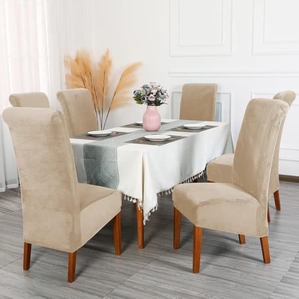 (Beige) Stoltrekk - YYV - XL - Elastisk - Vaskbart - Beige - Sett med 2