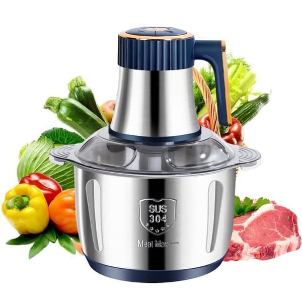 (Rustfrit stål) Elektrisk kødhakker - PRUMYA - 5L - Rustfrit stål - 500W - 5 hastigheder