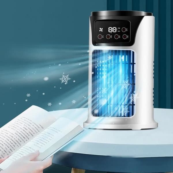 PWSHYMI Spray Aircondition Ventilator - USB - 6 Hastigheder - Timer - Bærbar
