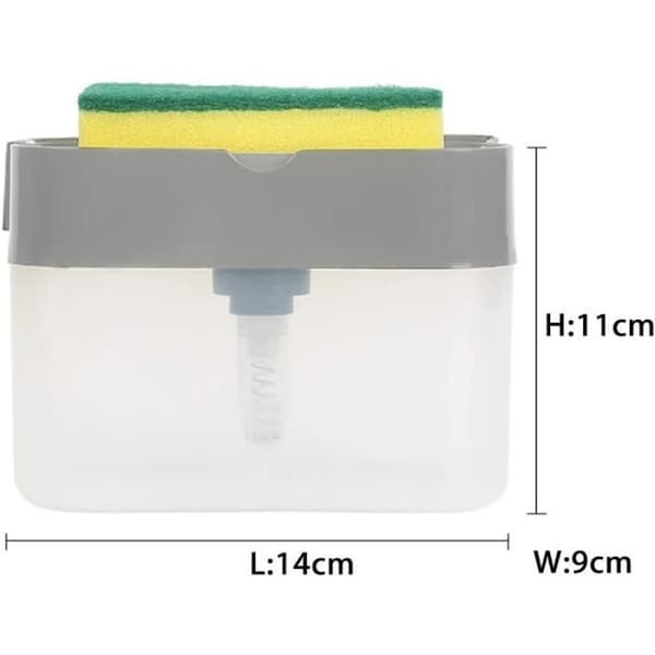 Sæbedispenser med svamp, stilfuld dispenser med svampebeholder til