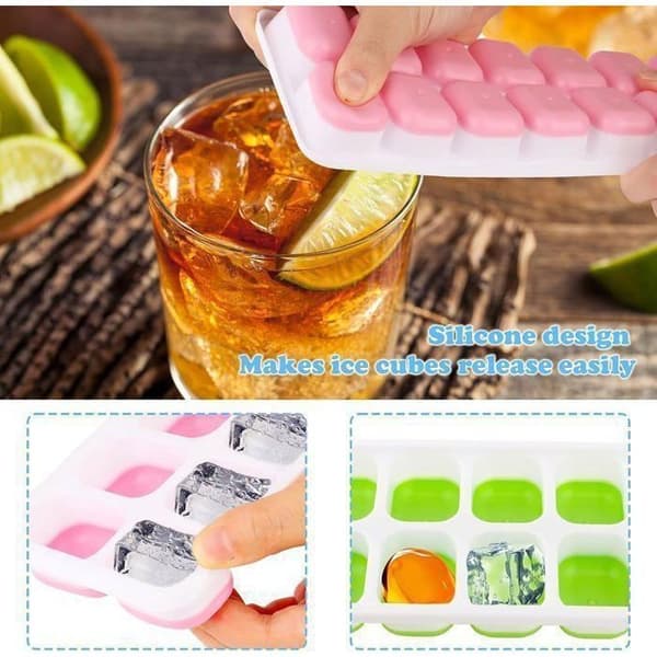 (Rosa, Grön, Blå, Gul) Isbitsformar - Ej specificerade - 4-pack - Silikon - Lätt att lossa - Täckta