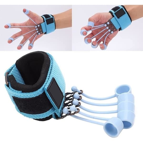 Fingerträning, högelastisk fingergreppsstyrketränare, handgreppsförstärkare (blå 18 kg)