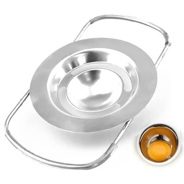 Eggseparator, eggdeler i rustfritt stål, sammenleggbar eggehviteseparator, eggsil,