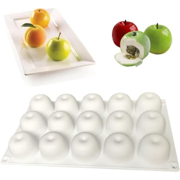 3D æbleformede silikone kageforme 3D æbleformet silikoneform til sæbe, gelé,