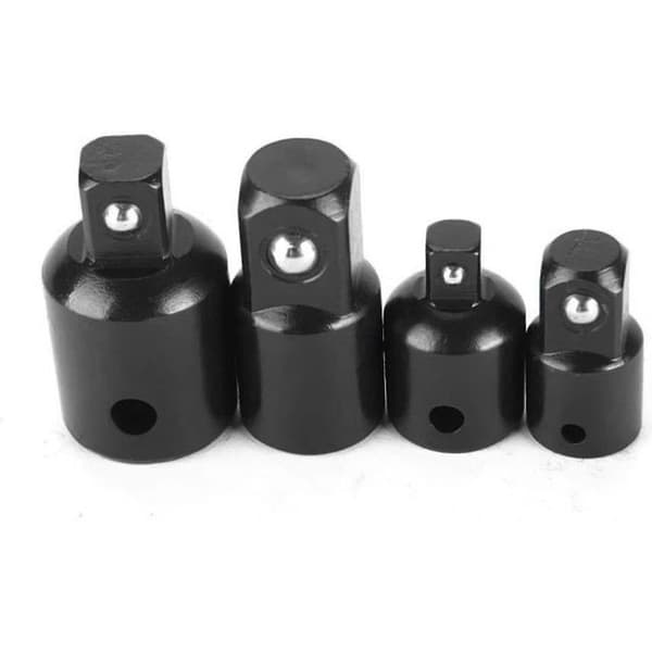 Topnøgleadaptere - Pillote - 4 stk. - 1/2" til 3/8" - 3/8" til 1/4" - Længde 36 mm