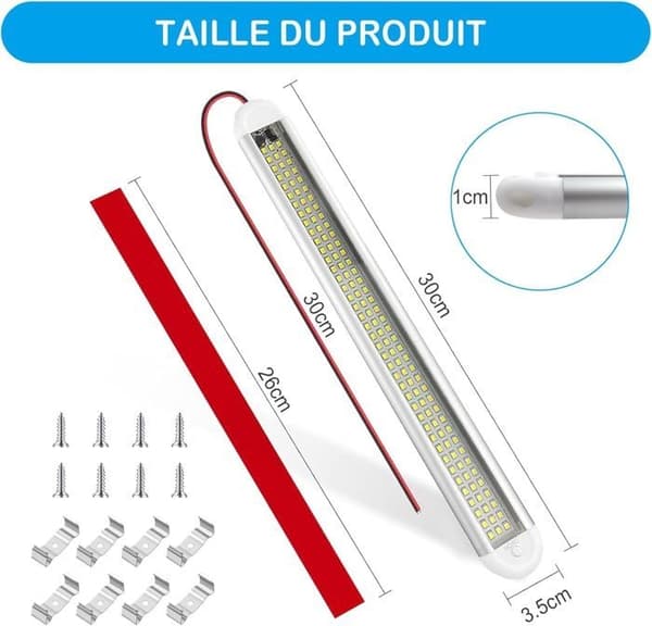 Lysbjelke - LED - 12V - 120 LED-lys - Bryter - Energisparende