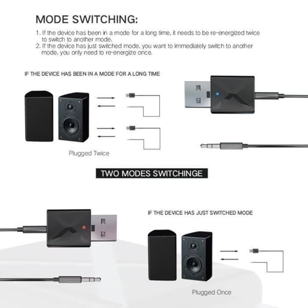 Bluetooth 5.0 Lydtransmitter Mini 3,5 mm AUX Stereo Bluetooth Adapter til TV PC Bil