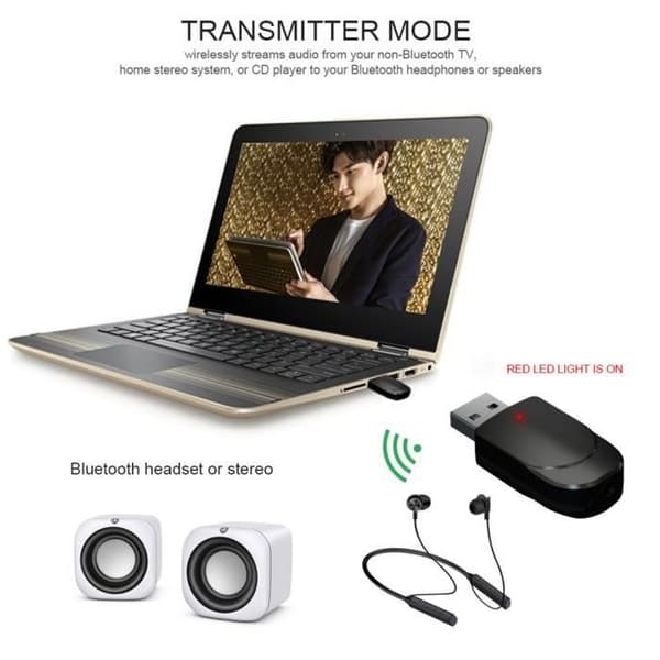 Bluetooth-adapter - SURENHAP - KN330 - Lydsender/modtager - Bluetooth 5.0 - 10m rækkevidde