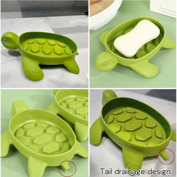 (Grøn) Sæbeskål - Uspecificeret - Skildpadde - Effektiv dræning - Elegant design -