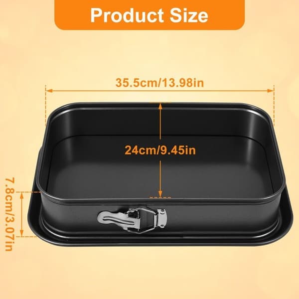 Springform med slippbelegg til ostekake, firkantet/rektangulær kakeform, Caho-Rectangle cake lock