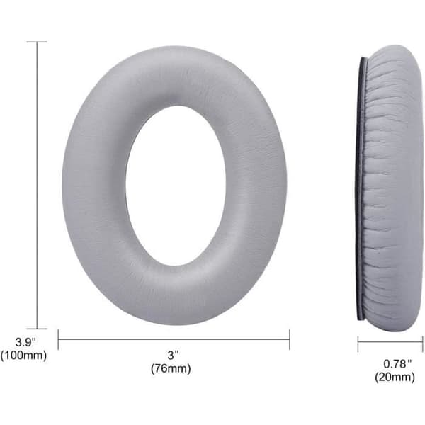 (Grå) Udskiftningsørepuder - AQSACOKIYA - Bose QuietComfort 35 - Blødt læder - Memory Foam - Grå
