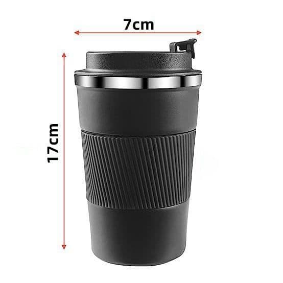 (Sort) Kaffekrus - Isoleret - Rustfrit stål - Lækagesikker - Sort - 17*7CM