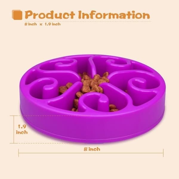 Anti-Glutton Skål til Hunde/Katte Blå-Lilla