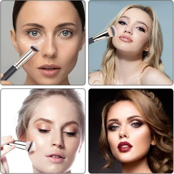 3-delt foundationbørstesæt, concealerbørste, professionelt makeupbørstesæt til ansigtsmakeup