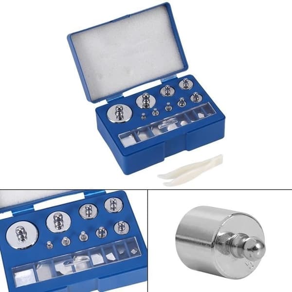 (Silver) Precisionsstålviktssats - 17 delar - 211,1 g 10 mg-100 g