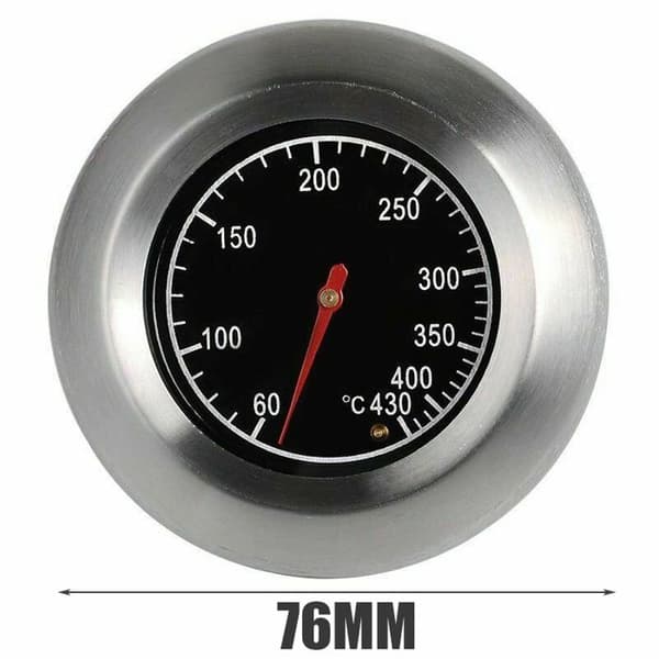 Analogt kødtermometer i rustfrit stål til grill, udendørs rygetermometer til grill, 60-430°C