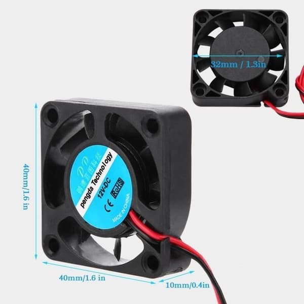 4 stk. 12V 4010 køleblæser til 3D-printer - stor luftmængde (6,7CFM)