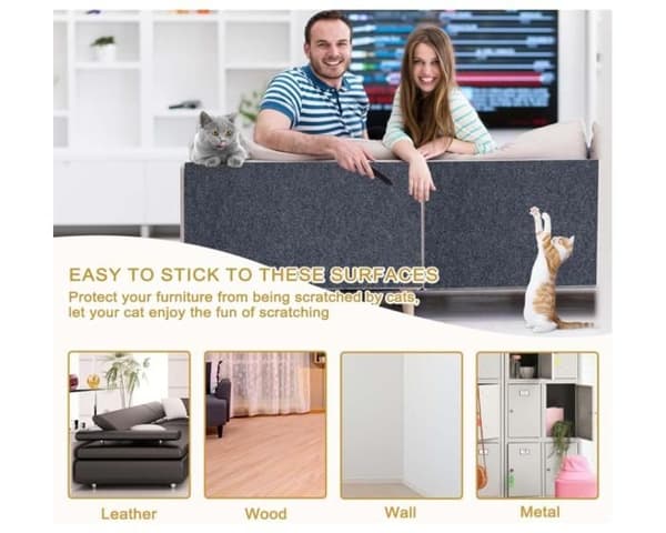 200x40 cm selvklebende kloremette til katter, klorebrett til sofa, klorebeskyttelse til katter, selvklebende kloremette