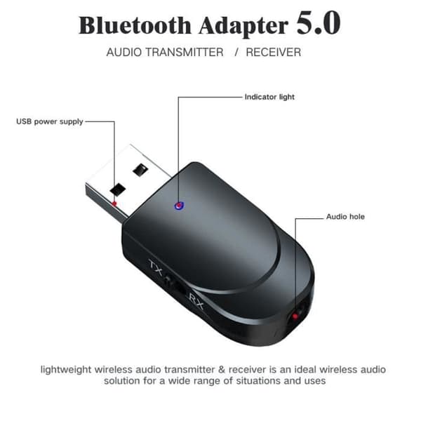 Bluetooth-adapter - SURENHAP - KN330 - Ljudsändare/mottagare - Bluetooth 5.0 - 10m räckvidd