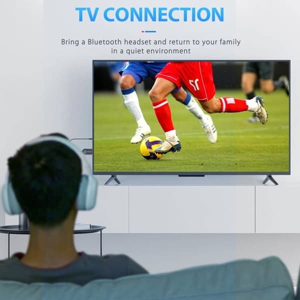1 Bluetooth-sender og -mottaker, Bluetooth-sender for TV, trådløs Bluetooth-adapter for stemmegjengivelse
