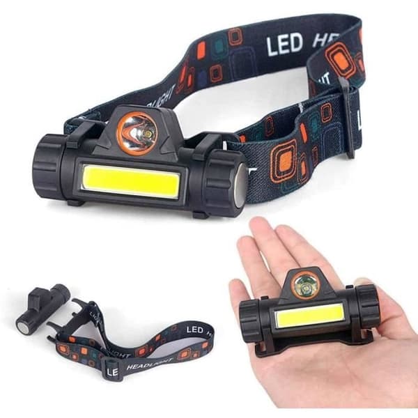 Hodelykt - Svart - MULTISPORT HODELYKT - USB-oppladbar - 100 m - 6 moduser -