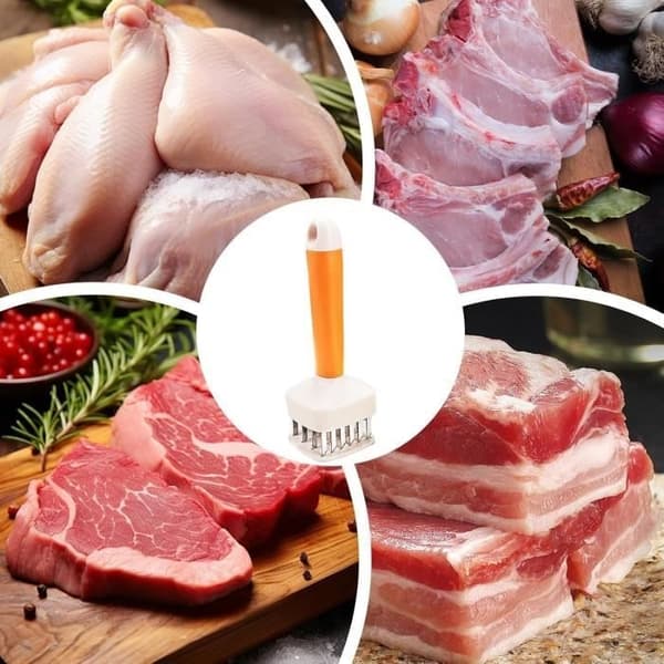 Köttmörningsnål, biffmörningsnålshäftapparat, mörningsverktyg för köttpiercing