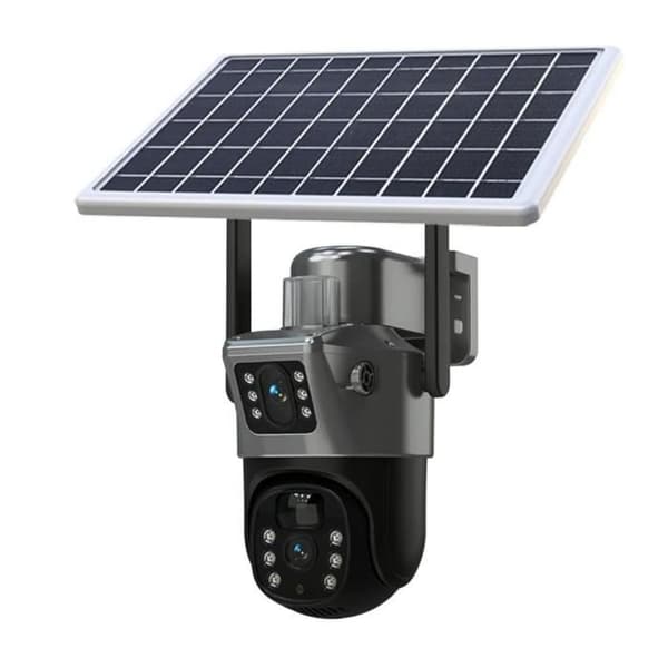 (Sort) Overvågningskamera - ANTCOOL - 4MP HD - Farve nattesyn - Solpanel - 32G hukommelse