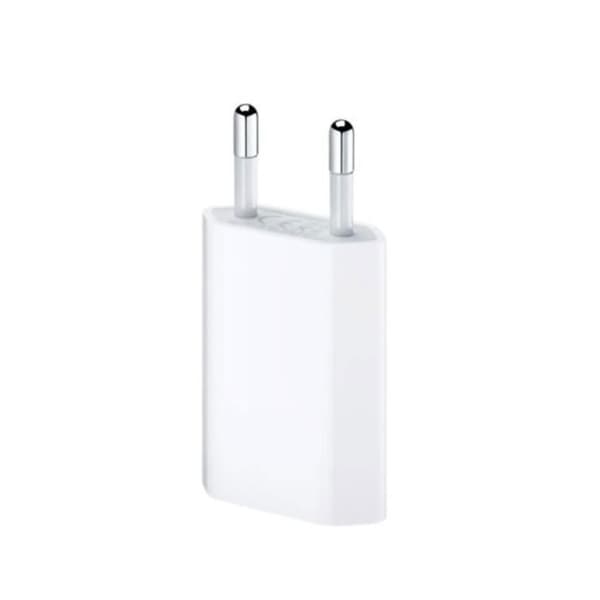 2 universelle hvite adapterlader EU-plugg veggstrøm 1A iPhone 8 Plus