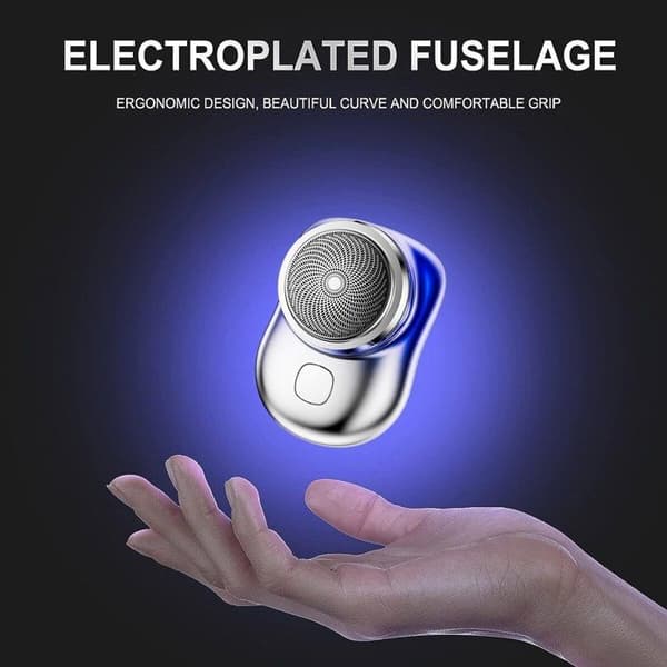 Bärbar elektrisk rakapparat, silver/blå