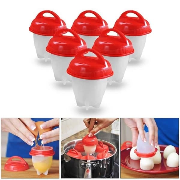 6 stk. non-stick silikon eggkoker eggkoker eggpoacher