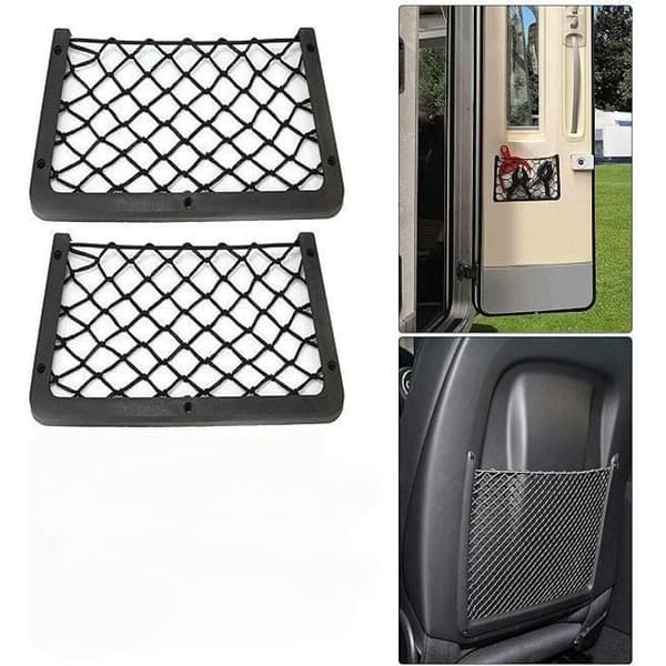 Bilförvaringsnät - Universal - 2-pack - Hög elasticitet - 36 x 18 cm - Svart