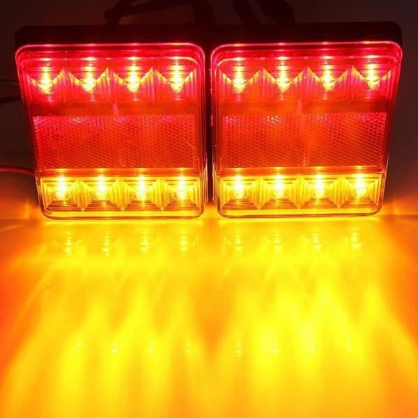 12v 8LED baglygter stopindikator bil trailer