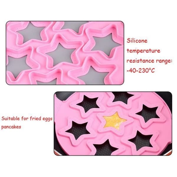 (Rosa) Eggform - Noname - Stjerneform - Matkvalitetssilikon - 37,5x23,2cm - Rosa