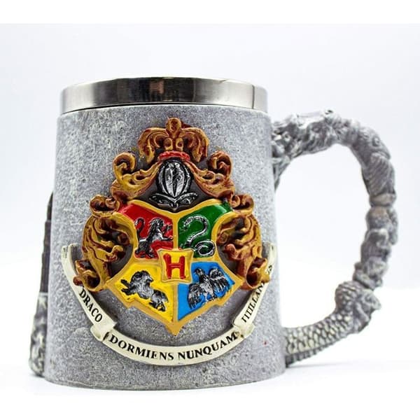 (färgad)Mugg - Harry Potter - Hogwarts - 350ml - Polyresin - Grå