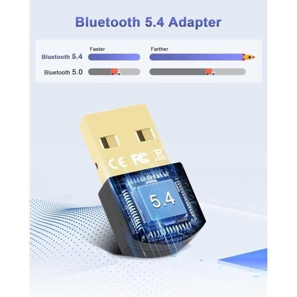 USB Bluetooth -sovitin - Brandless - 5.4 - Matala latenssi - 20 m kantama - Plug and Play