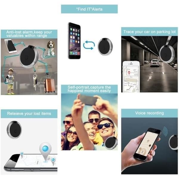 4 stk. smart tracker, nøkkelfinner, trådløs Bluetooth-alarmsensor, fjernsøkerenhet