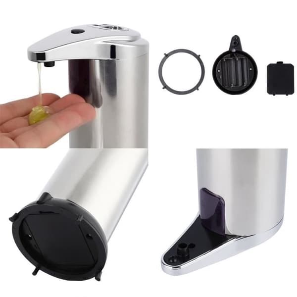 Miljøvenlig håndfri sæbedispenser i rustfrit stål med berøringsfri IR-sensor, 280 ml