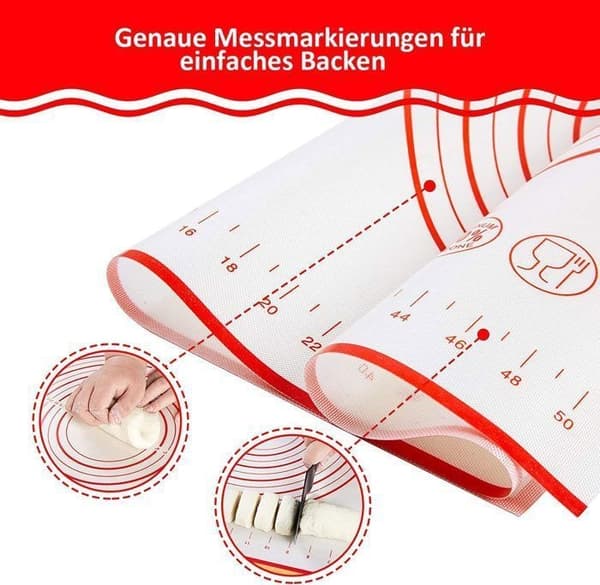 Silikon bakematte, bakematte, arbeidsmatte med dimensjoner, silikon deigmatte H0207