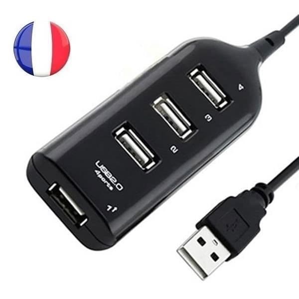 SIMPLISIM: 4-PORTERS MULTI-UTTAK MULTI-LADERHUB USB 2.0-KABEL FOR PC MAC NY