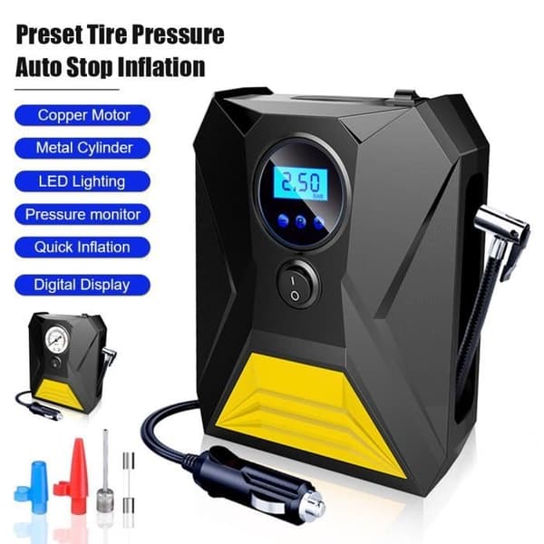 120W bildäckpump med LED-ljus och digital display